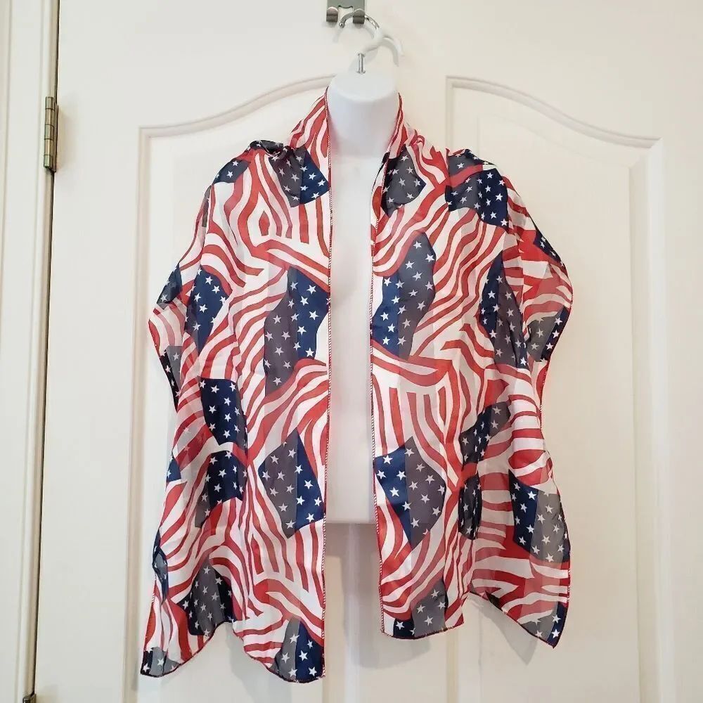 Patriotic Patterned Scarf - Picture 1 of 2